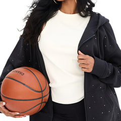 Boston Celtics Terez Women's Oversized Allover Gemstone Full-Zip Hoodie Black - NBA