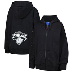 New York Knicks Terez Women's Oversized Allover Gemstone Full-Zip Hoodie Black - NBA