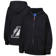 Los Angeles Lakers Terez Women's Oversized Allover Gemstone Full-Zip Hoodie Black - NBA