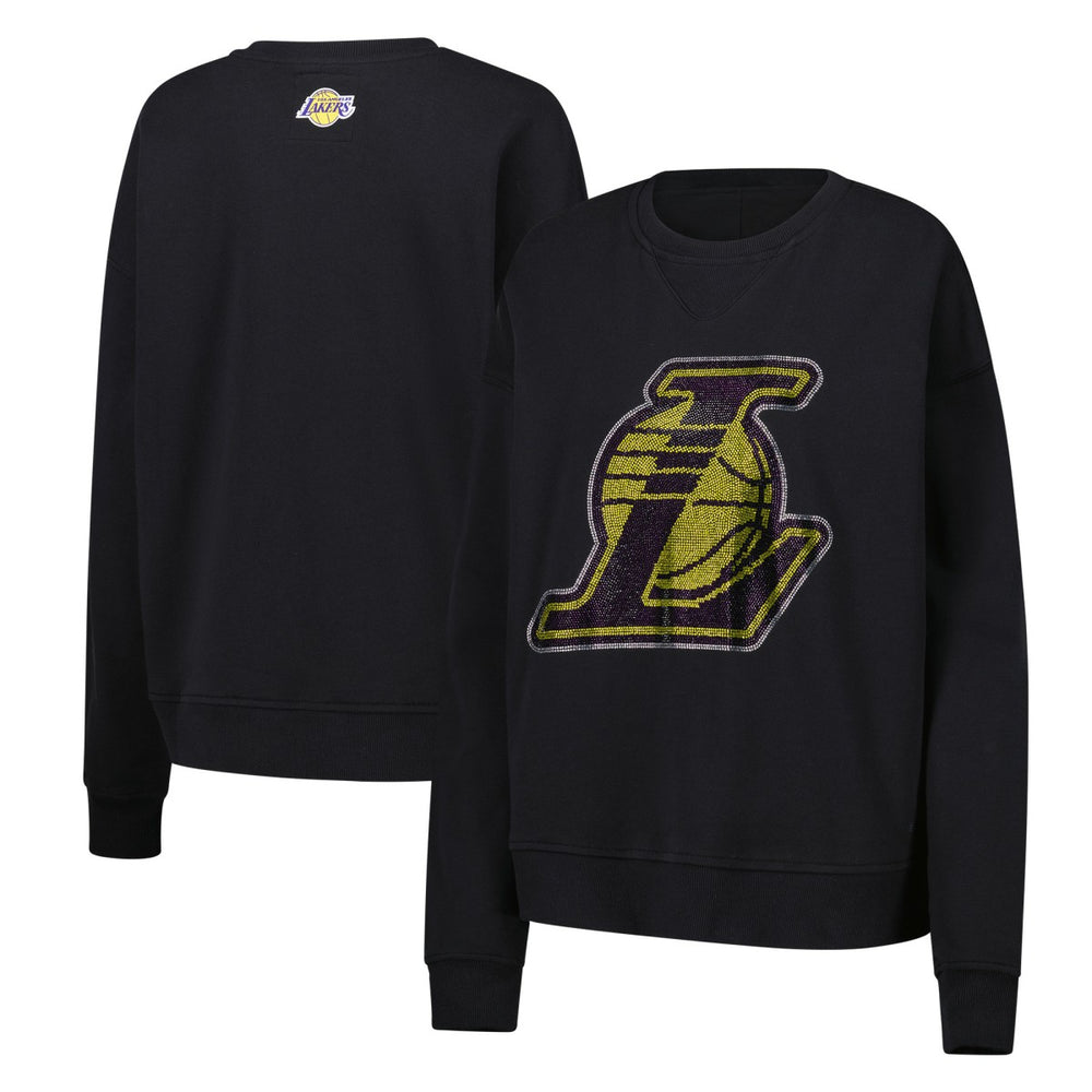Los Angeles Lakers Terez Women's Gemstone Logo Pullover Sweatshirt Black - NBA