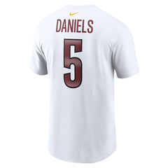Jayden Daniels Washington Commanders Name & Number T-Shirt White | Nike for Sale
