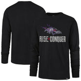 Baltimore Ravens '47 Rise and Conquer Franklin Long Sleeve T-Shirt Black | 47 brand