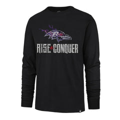 Baltimore Ravens '47 Rise and Conquer Franklin Long Sleeve T-Shirt Black | 47 brand