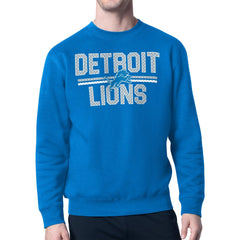Detroit Lions Starter Mesh Look Retro Team Logo Pullover Sweatshirt Blue | NFL