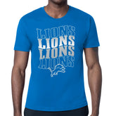 Detroit Lions Starter Four Team Name Retro Logo T-Shirt Blue | NFL
