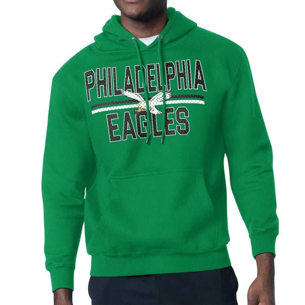 Philadelphia Eagles Starter Team Retro Logo Fleece Tri-Blend Pullover Hoodie Kelly Green | NFL