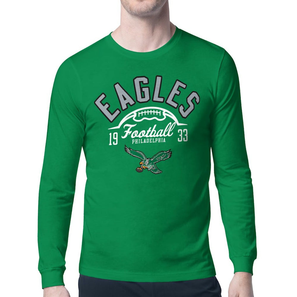 Philadelphia Eagles Starter Half Ball Retro Logo Long Sleeve T-Shirt Kelly Green | NFL