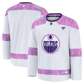 Edmonton Oilers Fanatics 2024 Hockey Fights Cancer Practice Jersey - White - NHL