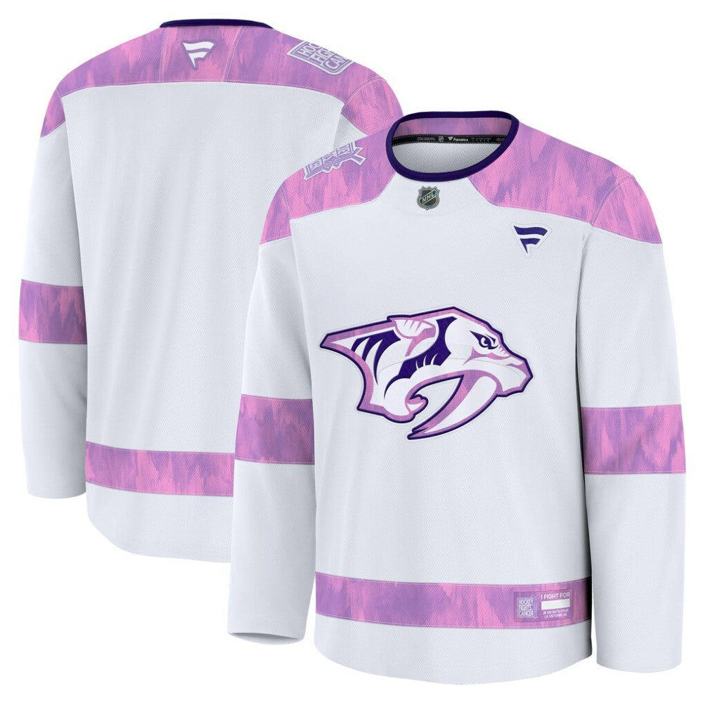 Nashville Predators Fanatics 2024 Hockey Fights Cancer Practice Jersey - White - NHL
