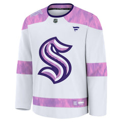 Seattle Kraken Fanatics 2024 Hockey Fights Cancer Practice Jersey - White - NHL