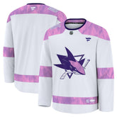 San Jose Sharks Fanatics 2024 Hockey Fights Cancer Practice Jersey - White - NHL