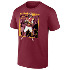 Jayden Daniels Washington Commanders Player Frame T-Shirt Burgundy | NFL