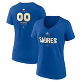 Buffalo Sabres Women's Personalized Name & Number Midfielder V-Neck T-Shirt - Royal - NHL