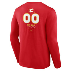 Calgary Flames Personalized Name & Number Midfielder Long Sleeve T-Shirt - Red - NHL
