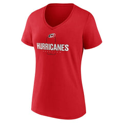 Carolina Hurricanes Women's Personalized Name & Number Midfielder V-Neck T-Shirt - Red - NHL
