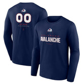 Colorado Avalanche Personalized Name & Number Midfielder Long Sleeve T-Shirt - Navy - NHL