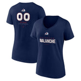 Colorado Avalanche Women's Personalized Name & Number Midfielder V-Neck T-Shirt - Navy - NHL