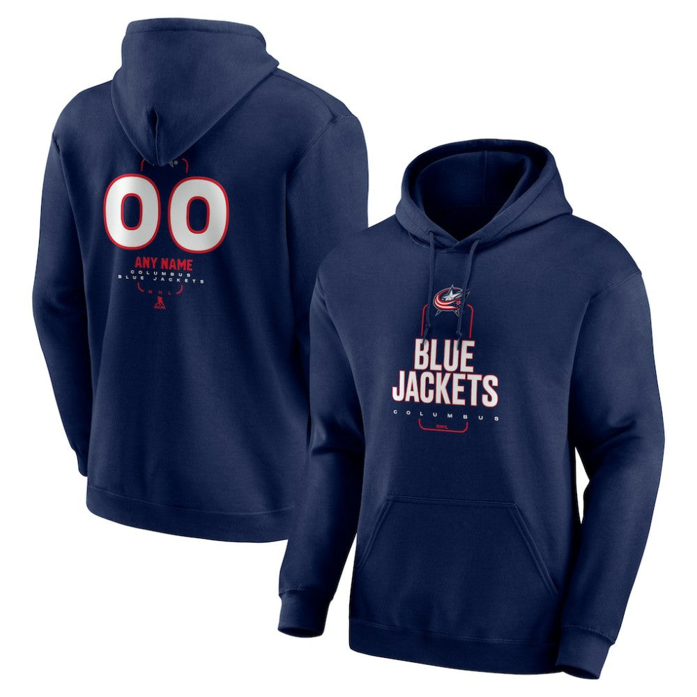 Columbus Blue Jackets Personalized Name & Number Midfielder Pullover Hoodie - Navy - NHL