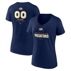 Nashville Predators Women's Personalized Name & Number Midfielder V-Neck T-Shirt - Navy - NHL