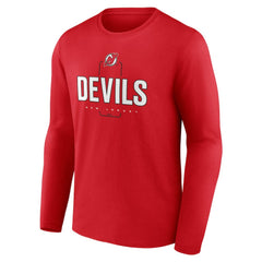 New Jersey Devils Personalized Name & Number Midfielder Long Sleeve T-Shirt - Red - NHL