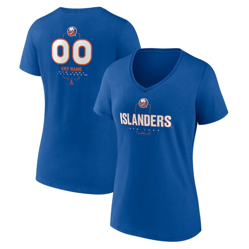 New York Islanders Women's Personalized Name & Number Midfielder V-Neck T-Shirt - Royal - NHL