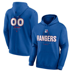 New York Rangers Personalized Name & Number Midfielder Pullover Hoodie - Blue - NHL