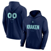 Seattle Kraken Personalized Name & Number Midfielder Pullover Hoodie - Deep Sea Blue - NHL