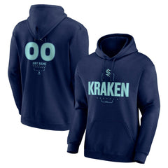 Seattle Kraken Personalized Name & Number Midfielder Pullover Hoodie - Deep Sea Blue - NHL