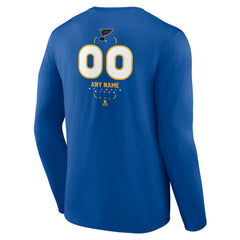 St. Louis Blues Personalized Name & Number Midfielder Long Sleeve T-Shirt - Blue - NHL