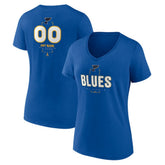 St. Louis Blues Women's Personalized Name & Number Midfielder V-Neck T-Shirt - Blue - NHL