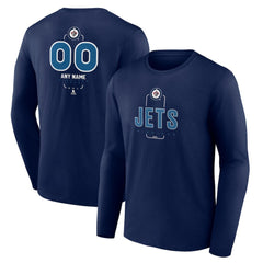 Winnipeg Jets Personalized Name & Number Midfielder Long Sleeve T-Shirt - Navy - NHL