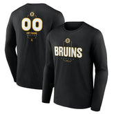 Boston Bruins Personalized Name & Number Midfielder Long Sleeve T-Shirt - Black - NHL
