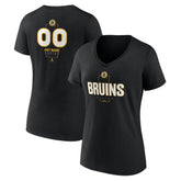 Boston Bruins Women's Personalized Name & Number Midfielder V-Neck T-Shirt - Black - NHL