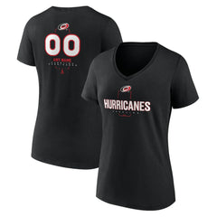 Carolina Hurricanes Women's Personalized Name & Number Midfielder V-Neck T-Shirt - Black - NHL