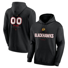 Chicago Blackhawks Personalized Name & Number Midfielder Pullover Hoodie - Black - NHL