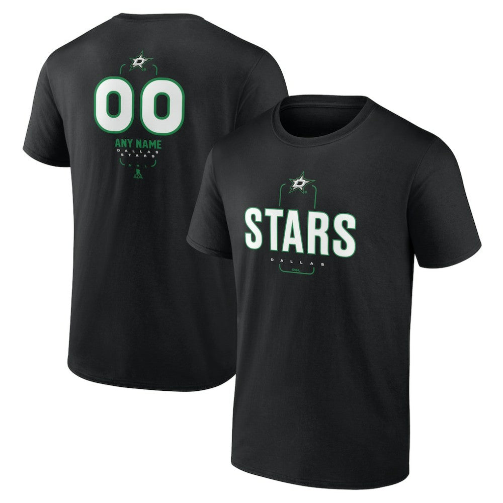 Dallas Stars Personalized Name & Number Midfielder T-Shirt - Black - NHL