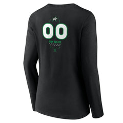 Dallas Stars Women's Personalized Name & Number Midfielder Long Sleeve V-Neck T-Shirt - Black - NHL