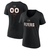 Philadelphia Flyers Women's Personalized Name & Number Midfielder V-Neck T-Shirt - Black - NHL