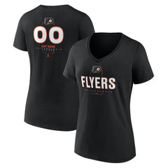 Philadelphia Flyers Women's Personalized Name & Number Midfielder V-Neck T-Shirt - Black - NHL