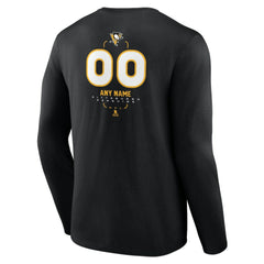 Pittsburgh Penguins Personalized Name & Number Midfielder Long Sleeve T-Shirt - Black - NHL