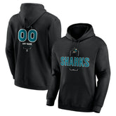 San Jose Sharks Personalized Name & Number Midfielder Pullover Hoodie - Black - NHL