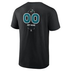 San Jose Sharks Personalized Name & Number Midfielder T-Shirt - Black - NHL