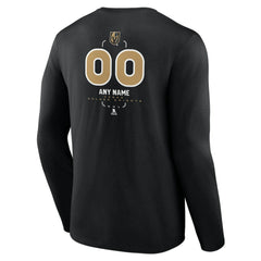 Vegas Golden Knights Personalized Name & Number Midfielder Long Sleeve T-Shirt - Black - NHL