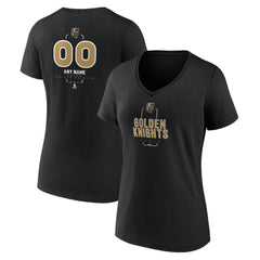 Vegas Golden Knights Women's Personalized Name & Number Midfielder V-Neck T-Shirt - Black - NHL