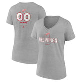 Detroit Red Wings Women's Personalized Name & Number Midfielder V-Neck T-Shirt - Gray - NHL