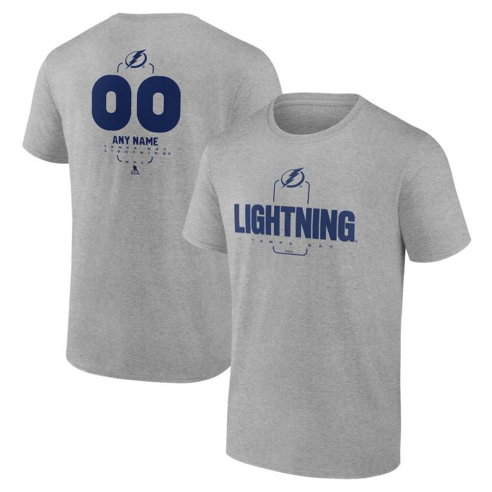 Tampa Bay Lightning Personalized Name & Number Midfielder T-Shirt - Gray - NHL