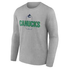 Vancouver Canucks Personalized Name & Number Midfielder Long Sleeve T-Shirt - Gray - NHL