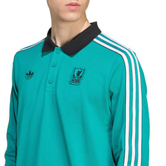 Liverpool Terrace Icons Long Sleeve Polo Green | Adidas Online