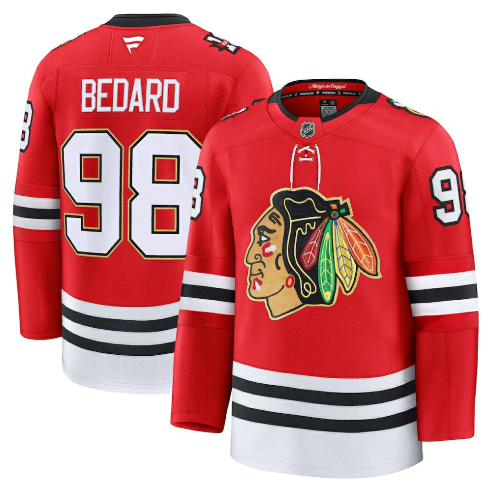 Connor Bedard Chicago Blackhawks Fanatics Centennial Premium Player Jersey - Red - NHL