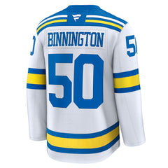 Jordan Binnington St. Louis Blues Fanatics Away Premium Player Jersey - White - NHL